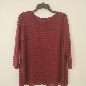 Alfani Sheer Layered Fitted Top